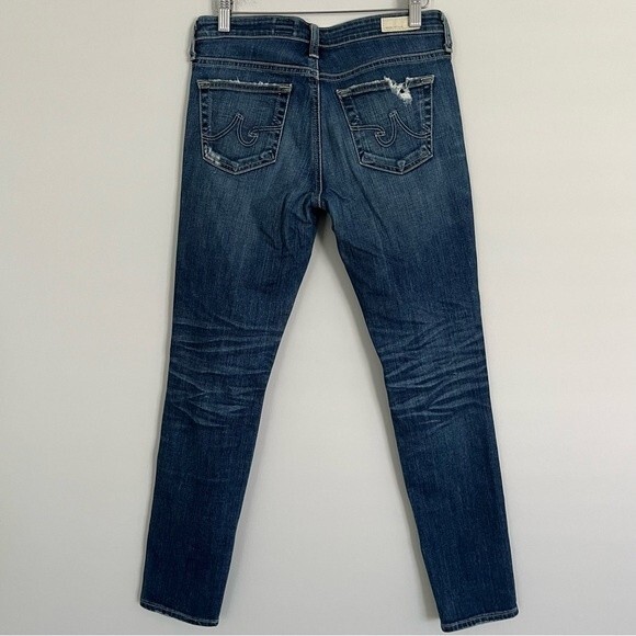 Ag Adriano Goldschmied Y2K Stevie Ankle Slim Straight Distressed Jeans Size 27 - Picture 4 of 10